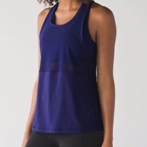 Lululemon Fast As Light 2-In-1 Tank W1NHMS Emperor Blue size 6